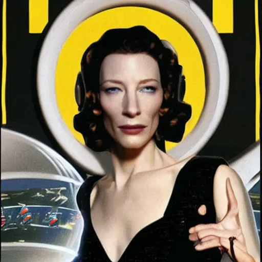 Image similar to cate blanchett , scifi, retro futurist, movie poster,