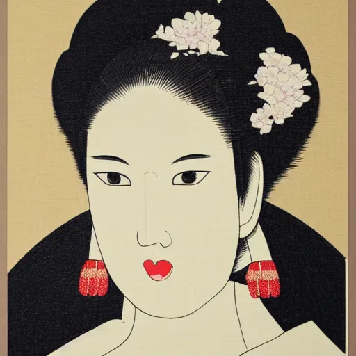 Image similar to portrait of Maiko. Detailed face. Profile picture.