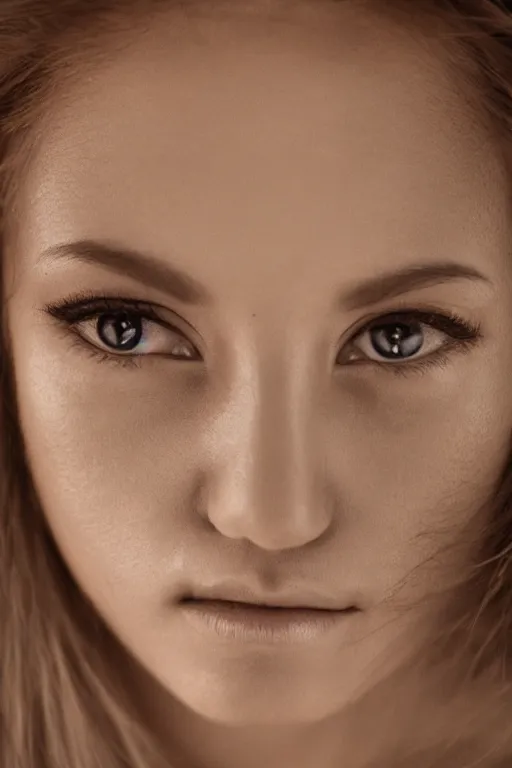 Image similar to close up face of a woman (((anthro))) ((eevee)), portrait,