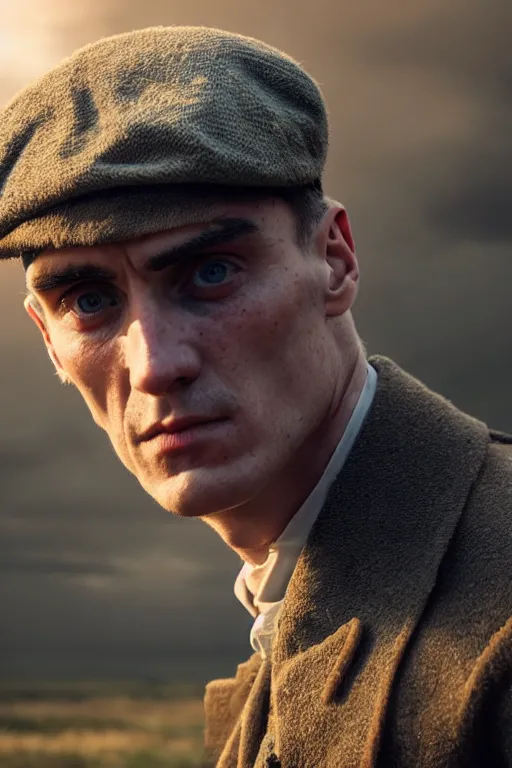 Prompt: a portait photo of Thomas Shelby in a battlefield, epic image, path tracing, complementary colours, high quality, 4k HDR, dramatic lighting, cinematic, highly detailed, high coherence, dedined face, anatomically correct, five fingers, war