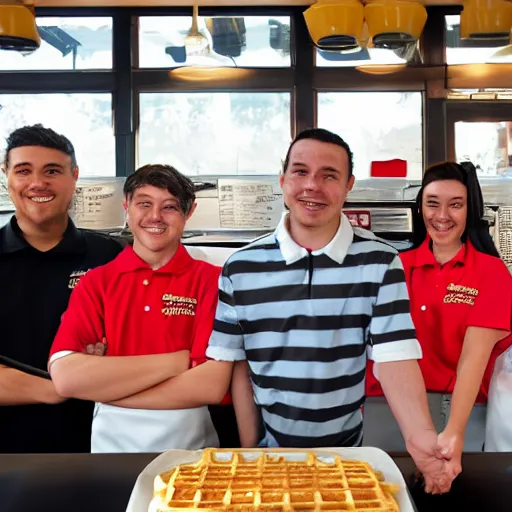 Prompt: wafflehouse employee's