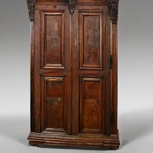 Prompt: 1560s armoire in an auction catalogue