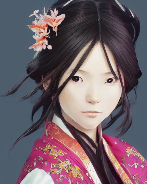 Image similar to An anime portrait of Ssunbiki as a beautiful woman wearing a kimono from Skyrim, by Stanley Artgerm Lau, WLOP, Rossdraws, James Jean, Andrei Riabovitchev, Marc Simonetti, and Sakimichan, highly detailed, ultra detailed, ultra realistic, trending on artstation, cgstudio