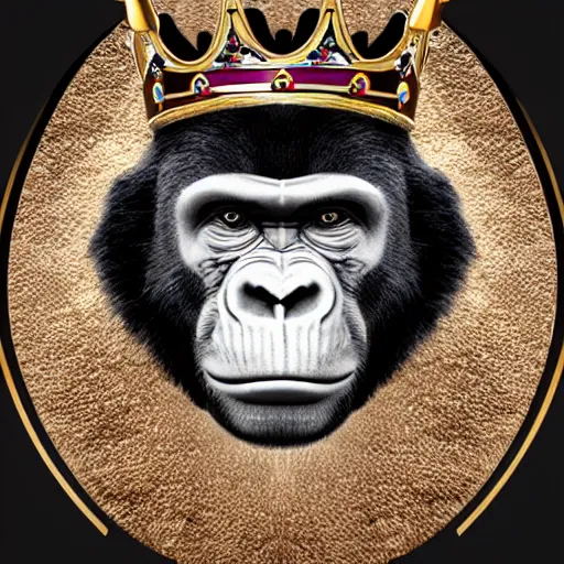 Image similar to nft like bored ape with a crown but better and exclusive made by an ai