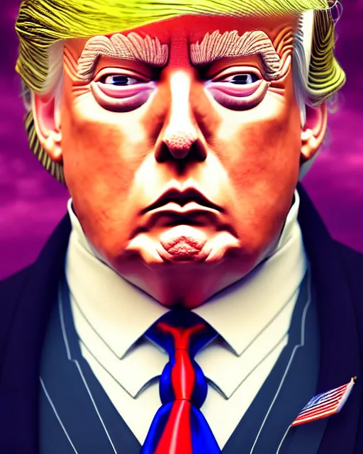 Prompt: symmetry!!!!!! beautiful donald trump anime summer president close portrait, wearing ornate clothing, ultra detailed, elegant, intricate, anime, dynamic lighting, dnd, glowing lights, digital art, digital painting, artstation, wlop, sharp focus, illustration, art by artgerm and greg rutkowski and alphonse mucha, 8 k