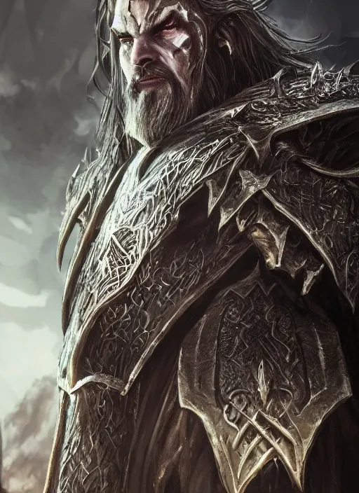 Image similar to evil king, ultra detailed fantasy, elden ring, realistic, dnd character portrait, full body, dnd, rpg, lotr game design fanart by concept art, behance hd, artstation, deviantart, global illumination radiating a glowing aura global illumination ray tracing hdr render in unreal engine 5