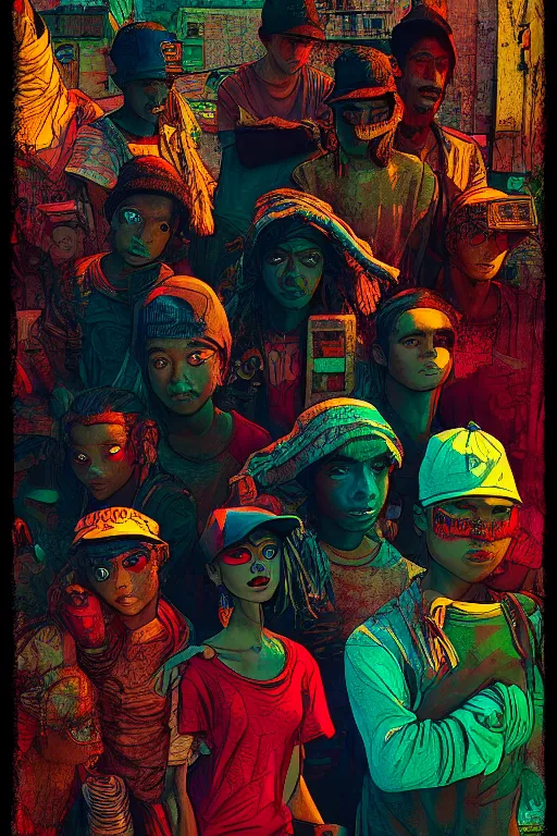 Prompt: slum hood, aesthetic, fantasy pop art, by mike swiderek, jorge lacera, ben lo, tyler west, domingo zapata, ultrarealistic, sharp focus, intricate, ultra high definition details, shadow effect