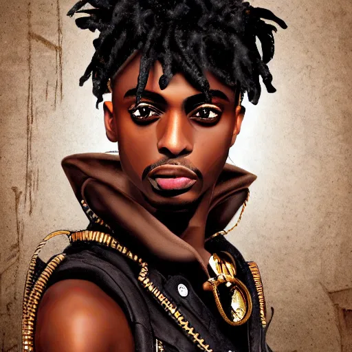 Image similar to playboi carti in steampunk style digital art 4 k the detailed super realistic