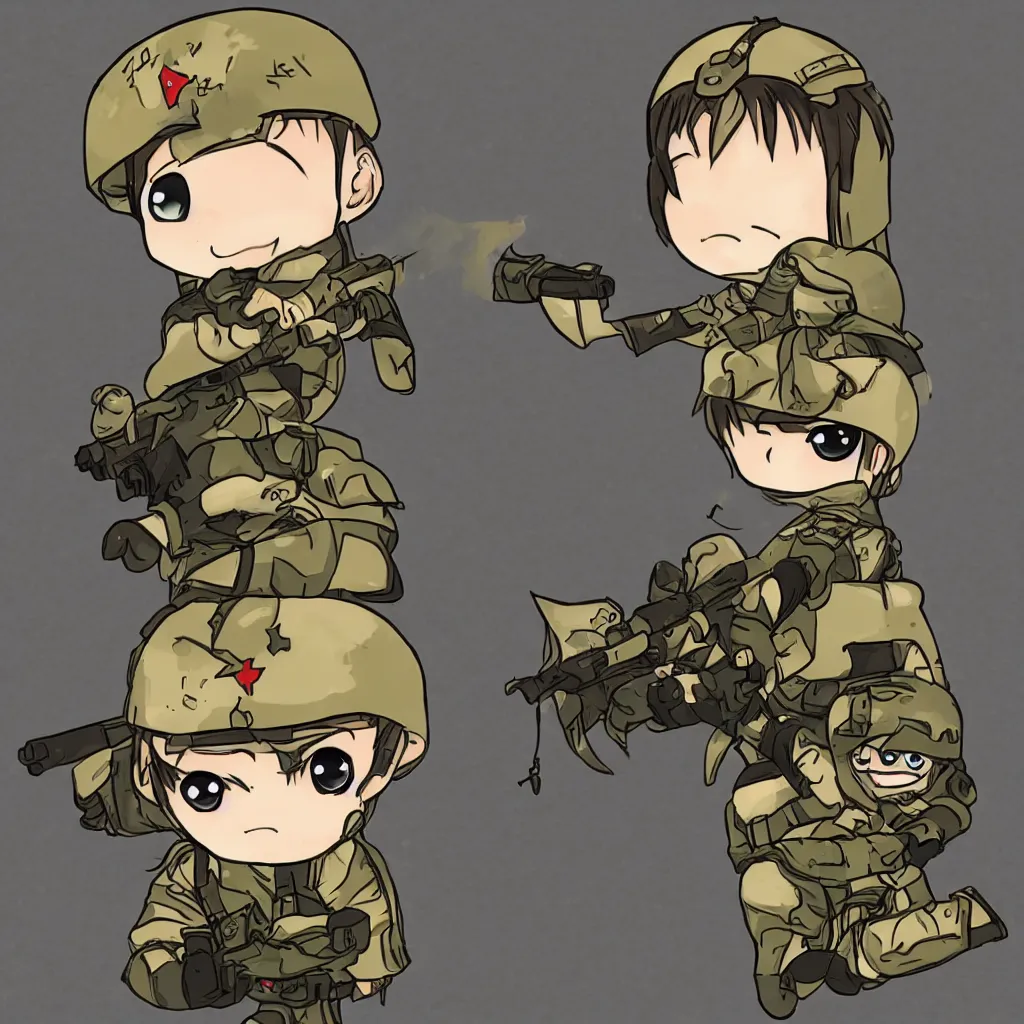 Image similar to chibi anime solider