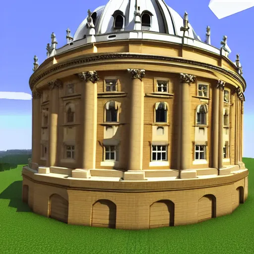 Image similar to radcliffe camera made in minecraft
