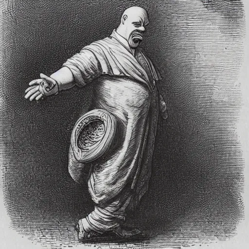 Image similar to illustration of Homer Simpson by Gustave Doré