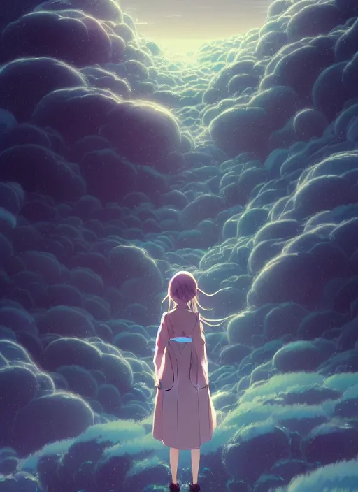 Image similar to portrait of a girl, cloudy sky background lush landscape ln illustration concept art lotr anime key visual portrait long flowing hair fine detail delicate features gapmoe kuudere trending pixiv by victo ngai fanbox by greg rutkowski makoto shinkai takashi takeuchi studio ghibli