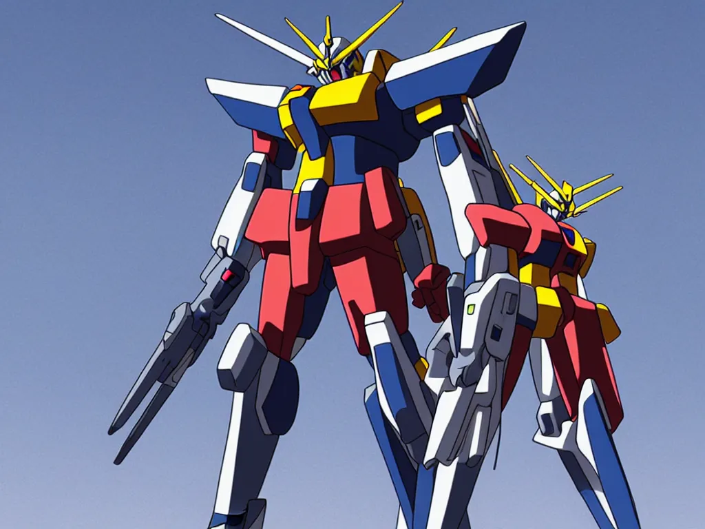 Prompt: Gundam Standing in a Void