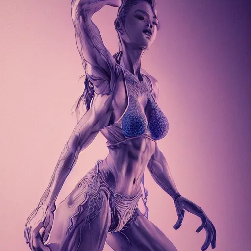 Prompt: the portrait of a blueberry that resembles an absurdly beautiful, graceful, elegant, sophisticated fitness model woman, an ultrafine hyperdetailed illustration by kim jung gi, irakli nadar, intricate linework, bright colors, octopath traveler, final fantasy, unreal engine 5 highly rendered, global illumination, radiant light, detailed and intricate environment