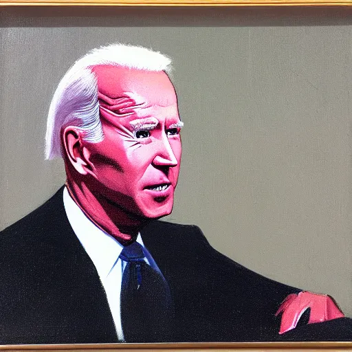 Image similar to Portrait of Joe Biden, painted by Francis Bacon.