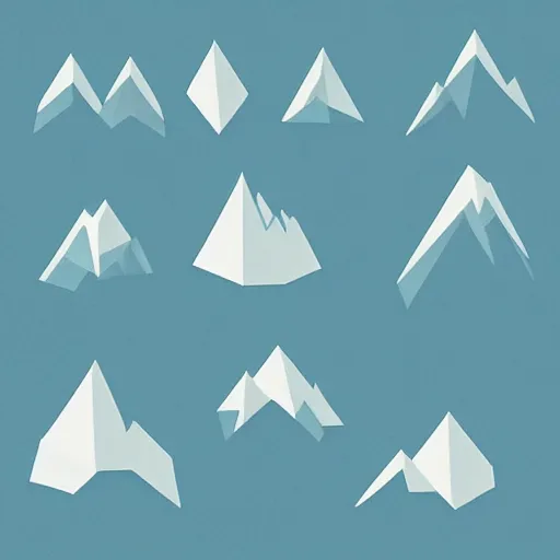 Prompt: “ minimal geometric vector illustration of mountains in the fog ”