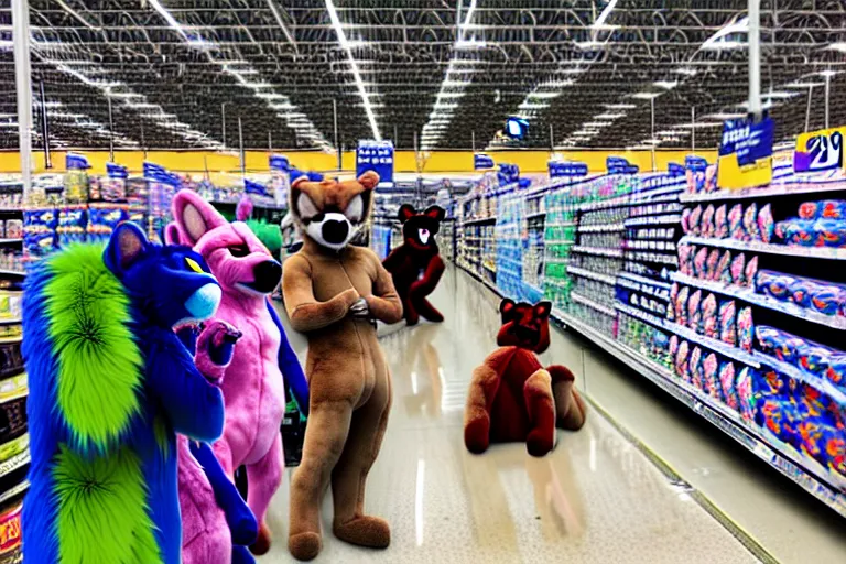 Image similar to photo of fursuits for sale at walmart on black friday