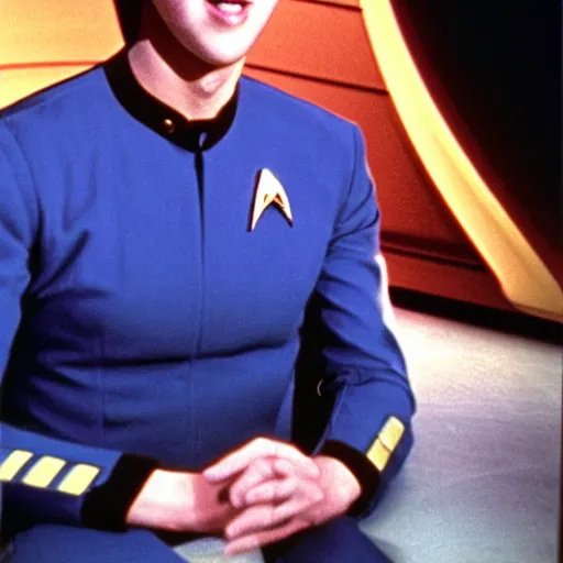 Prompt: highly detailed picture of mark zuckerburg who looks like lt commander data on the tv show star trek on the enterprise bridge