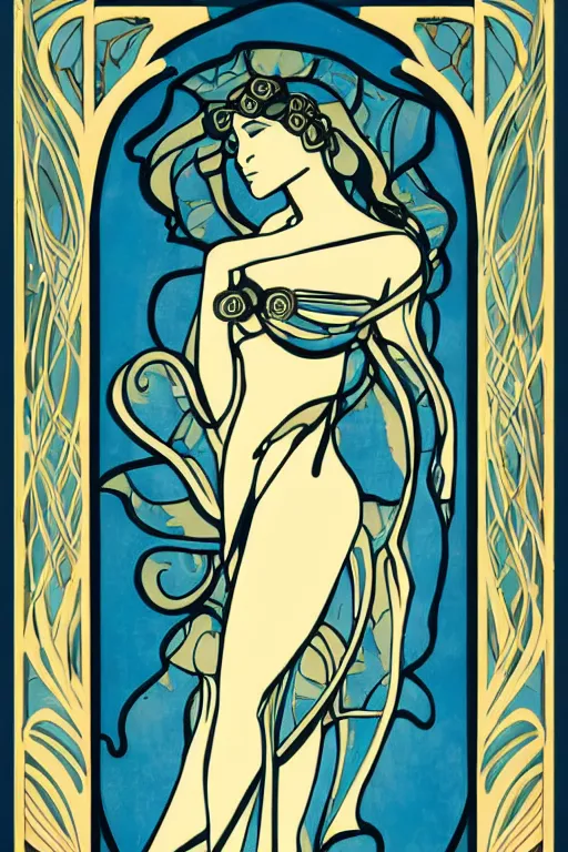 Prompt: Gaia in the style of Art Nouveau and Art Deco