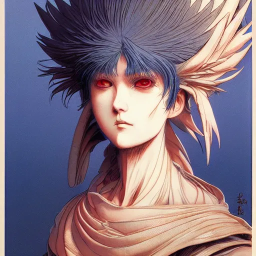 Image similar to prompt : magestic warrior portrait soft light painted by james jean and katsuhiro otomo, inspired by evangeleon anime, smooth face feature, intricate oil painting, high detail illustration, sharp high detail, manga and anime 1 9 9 0