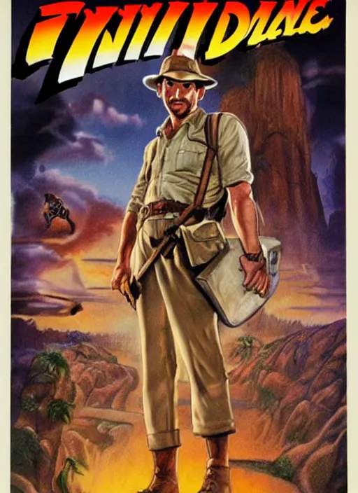 Image similar to 1 9 8 6 poster for indiana jones and the ocarina of time