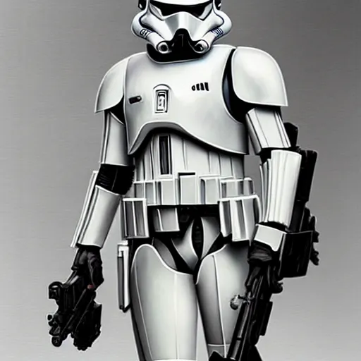 Image similar to an extremely long shot of an imperial stormtrooper walking concept art by Doug Chiang cinematic, realistic painting, high definition, very detailed, extremely high detail, photo realistic, symmetrical, concept art, the Mandalorian concept art style