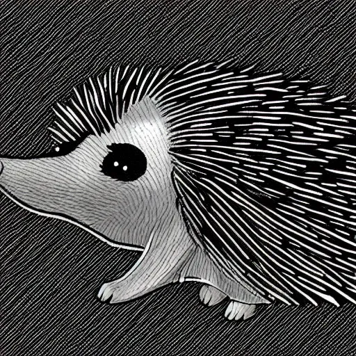 Prompt: hedgehog vector art cute sideview