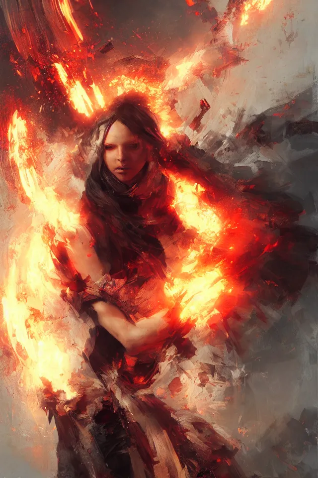 Image similar to The pyromancer by ruan jia