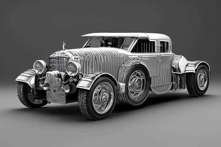 Image similar to cyberpunk version of a 1 9 3 0 cadillac v 1 6