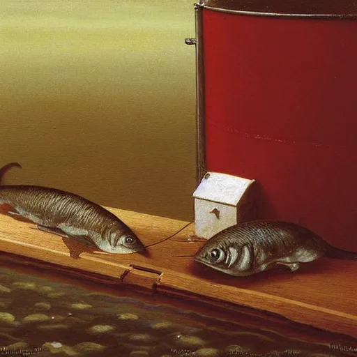 Image similar to sardine in a can, extremely detailed masterpiece, illustration, by michael sowa,