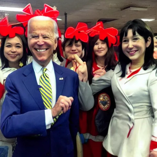 Image similar to joe biden cosplaying reimu hakurei