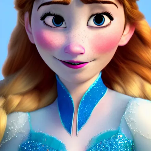 Image similar to anna from frozen as a real woman, ultra realistic, 8 k, highly detailed