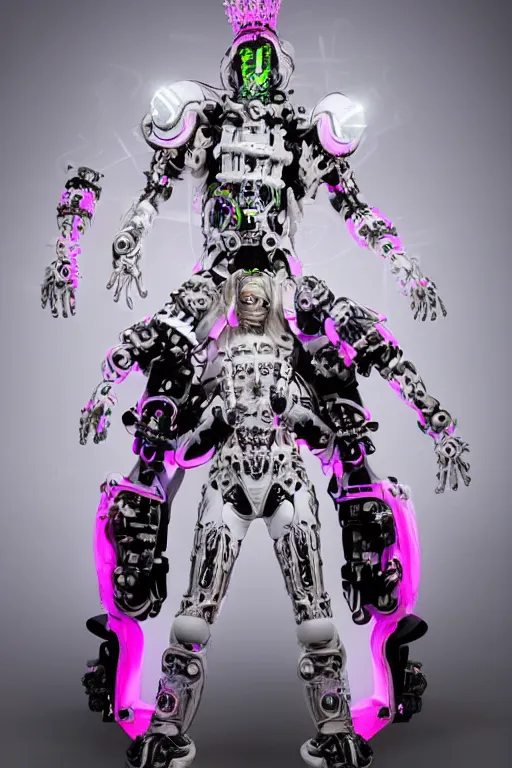Image similar to full-body rococo and cyberpunk style neon statue of a muscular attractive Roberto macho dotado e rico android sim roupa reclining con las piernas abertas e la piroca dura, glowing white laser eyes, prince crown of pink gears, diamonds, swirling silver-colored silk fabric. futuristic elements. full-length view. space robots. human skulls. intricate artwork by caravaggio. Trending on artstation, octane render, cinematic lighting from the right, hyper realism, octane render, 8k, depth of field, 3D
