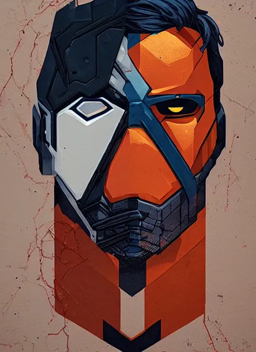 Image similar to symmetry!! portrait of deathstroke by sachin teng, organic, cables, matte painting, geometric shapes, hard edges! graffiti, street art