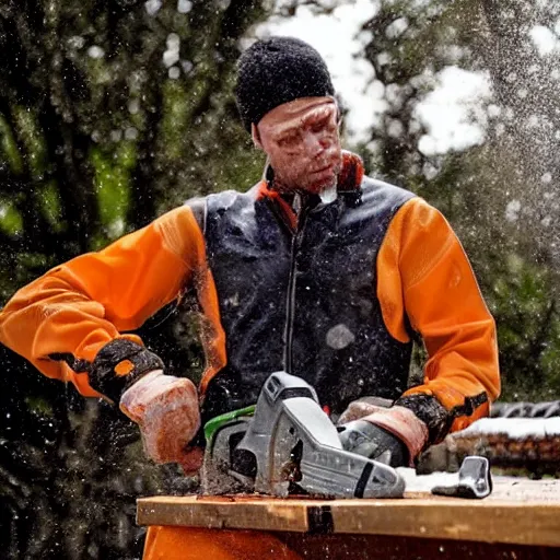 Image similar to screwdriver chainsaw man wreaking havoc