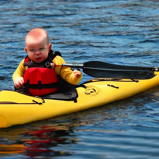 Image similar to happy baby seal kayaking