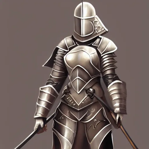 Prompt: female knight, trending on artstation, digital art