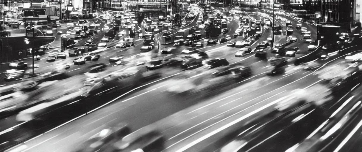 Prompt: Photo of Stockholm car traffic in the far future, Arriflex ii, 35mm lens, award-winning, city