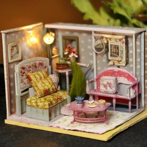 Image similar to photo of miniature doll house diorama