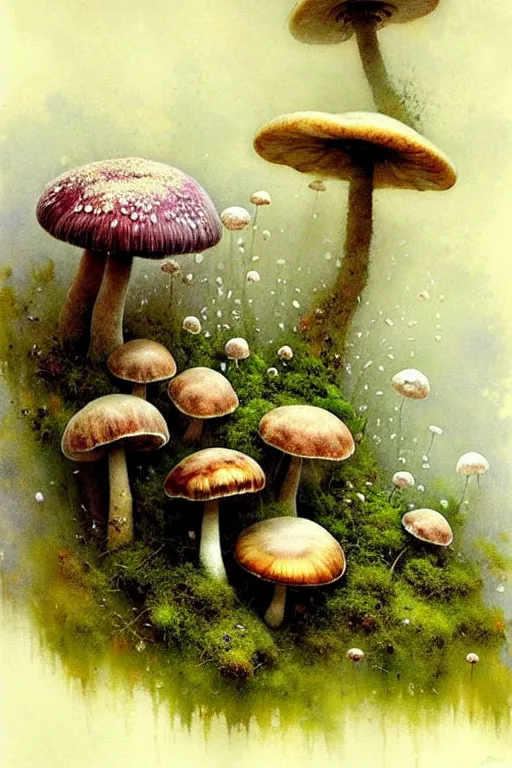 Image similar to soft texture muted saturation!!!!!!!!!!! ( ( ( ( painterly giant flowers, giant mushrooms, moss granular dripping running. ) ) ) ) ) by jean baptiste monge!!!!!!!!!!!!!!!!!!!!!!!!!!!!!!