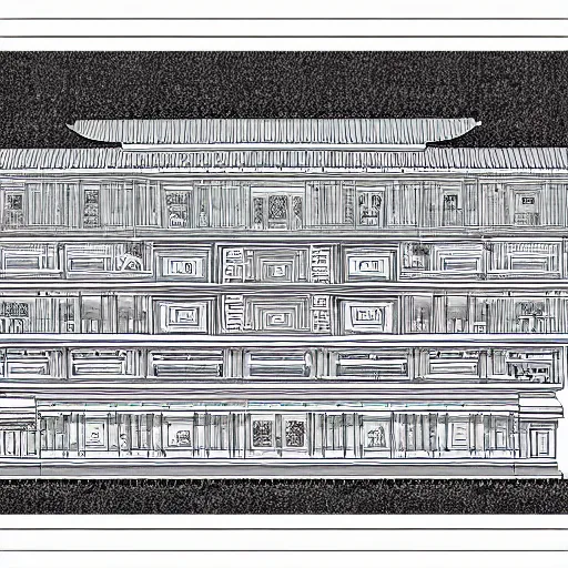 Prompt: blueprint of heaven temple