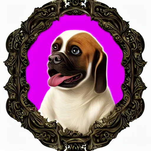 Prompt: a perfectly designed elegant and ornate android dog