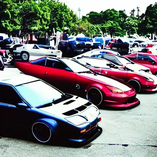 Prompt: jdm car meet