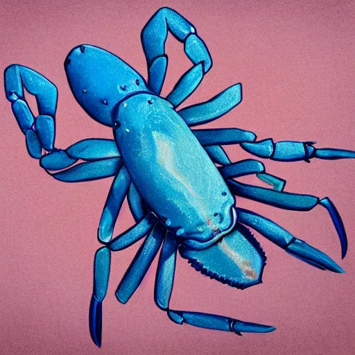 Prompt: exaggeratedly detailed, realistic, giant blue american lobster