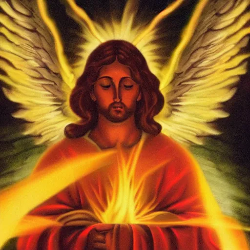 Image similar to the biblically accurate angel made of fire photograph