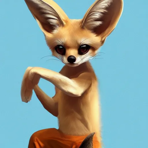 Prompt: fennec fox animal, doing karate moves, fantasy, digital painting, artstation, concept art, smooth, sharp focus, illustration, art by tian zi and WLOP