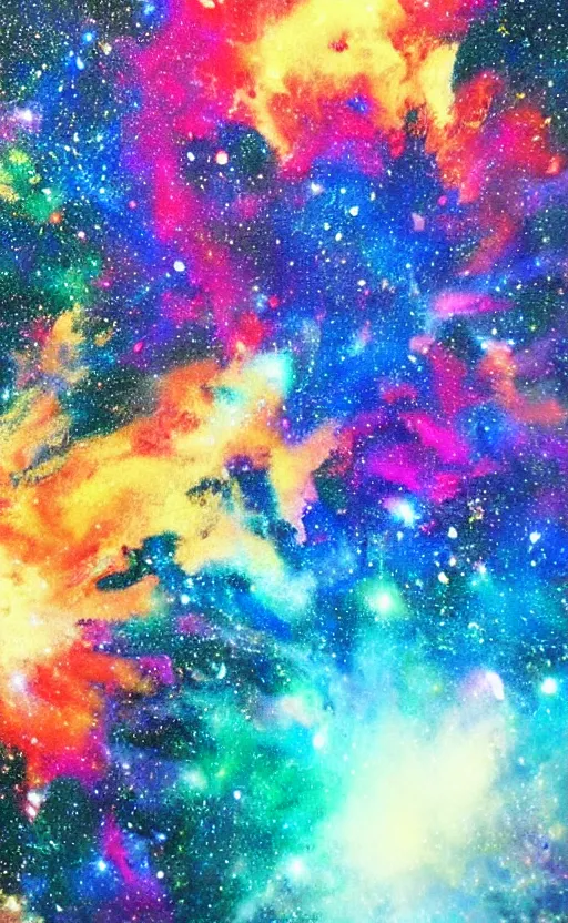 Prompt: galaxy paint explosion