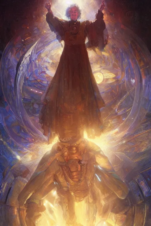 Prompt: neil gaiman as doctor who, radiant light, caustics, heroic, bright iridescent light, by gaston bussiere, bayard wu, greg rutkowski, maxim verehin bloom dramatic lighting