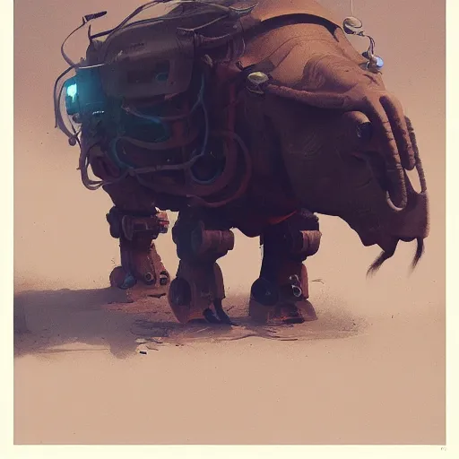 Image similar to 🤖🐃, Greg rutkowski, Trending artstation, cinematográfica, digital Art