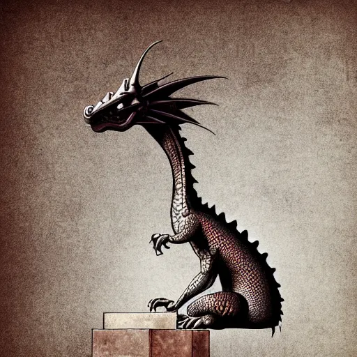 Image similar to dragon sitting on a high top stool waiting patiently for a drink, digital art